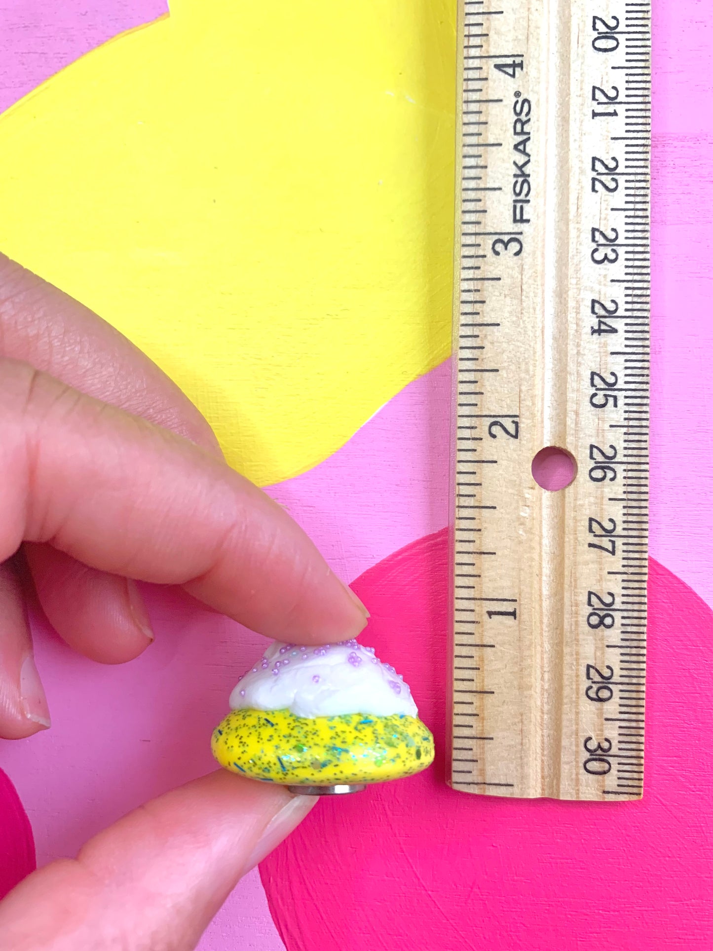 Mardi Gras Cream Puff with Purple Sprinkles Cookie Magnet