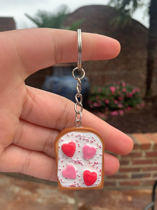 Sugar Hearts Toast Keychain