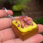 Scrambled Eggs with Bacon Bits on Toast Keychain